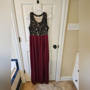 Pinkblush Lace overlay formal maxi dress